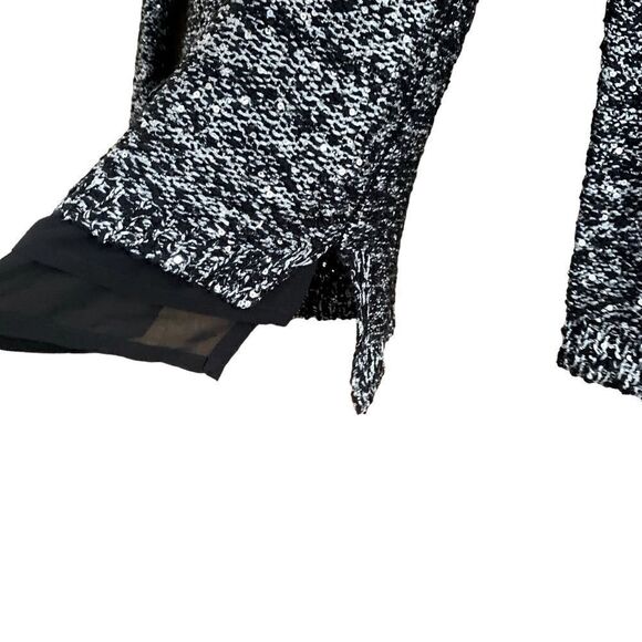 Apt 9 Black & Silver Sparkle V-Neck Knit Sweater Size XS - Picture 3 of 8